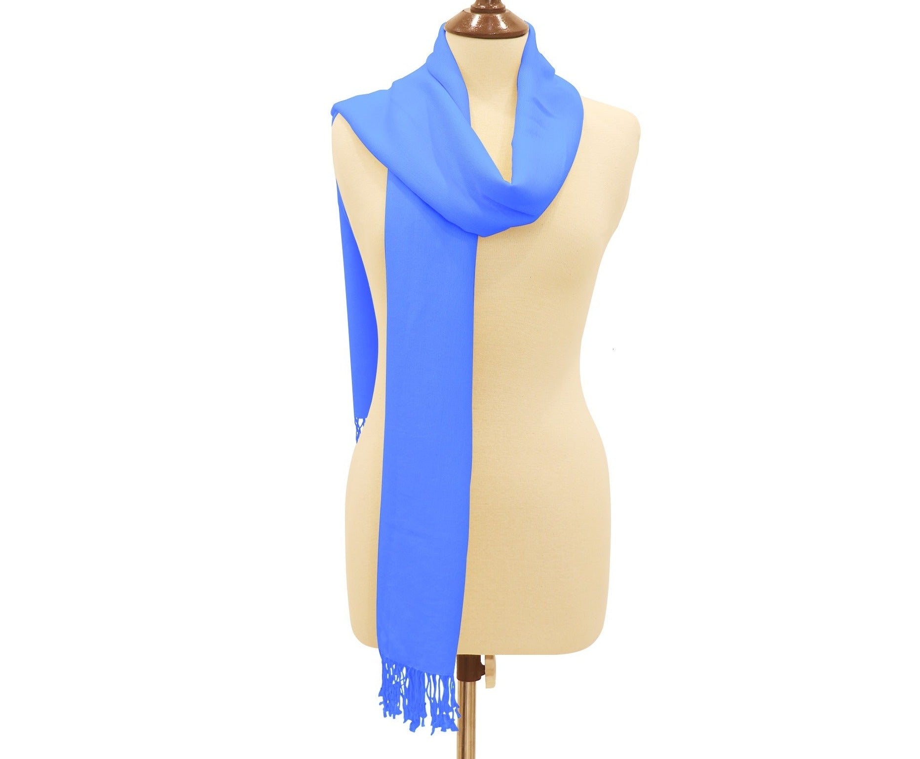 Royal Middle Eastern Print Ladies Scarf in Aqua and Blue